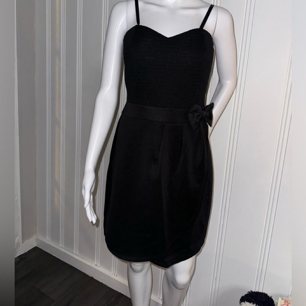 Boutique Black Dress with Bow